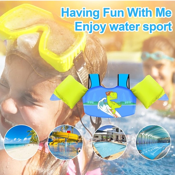 NWT Chriffer Kids Swim Vest, 22-66 Pounds, Toddler Floaties w/Shoulder Harness - Picture 6 of 10